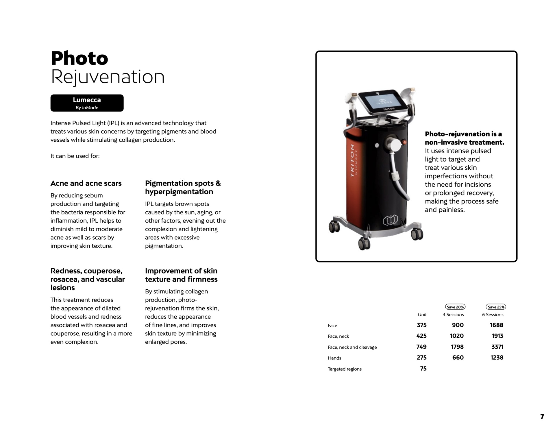 Photo rejuvenation prices at Liv Beauty & Spa