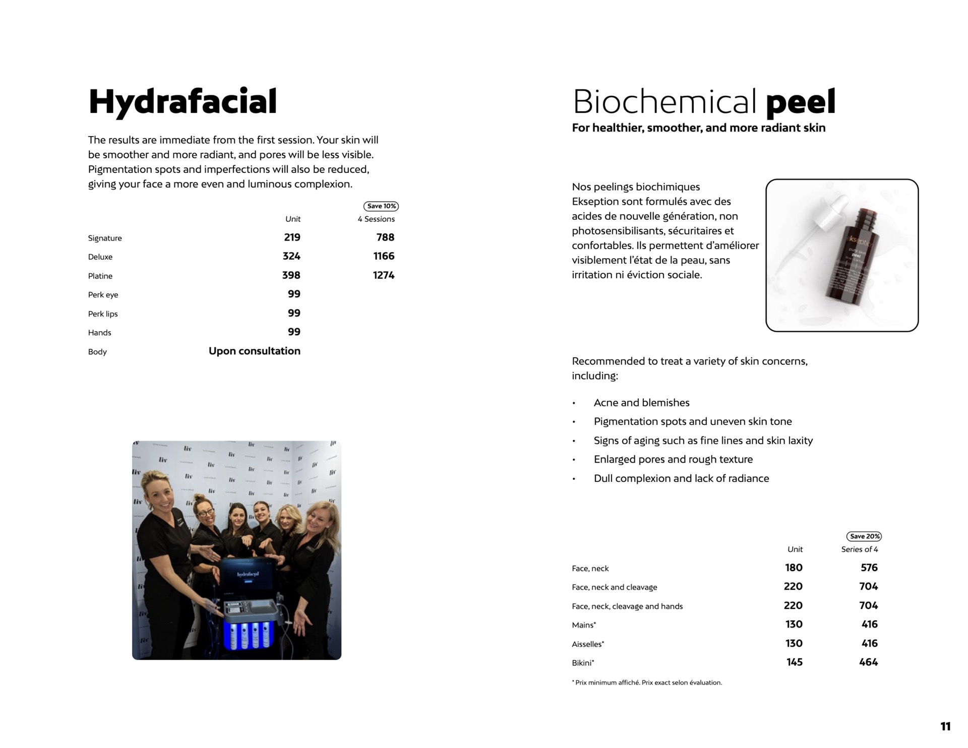 Hydrafacial prices at Liv Beauty & Spa