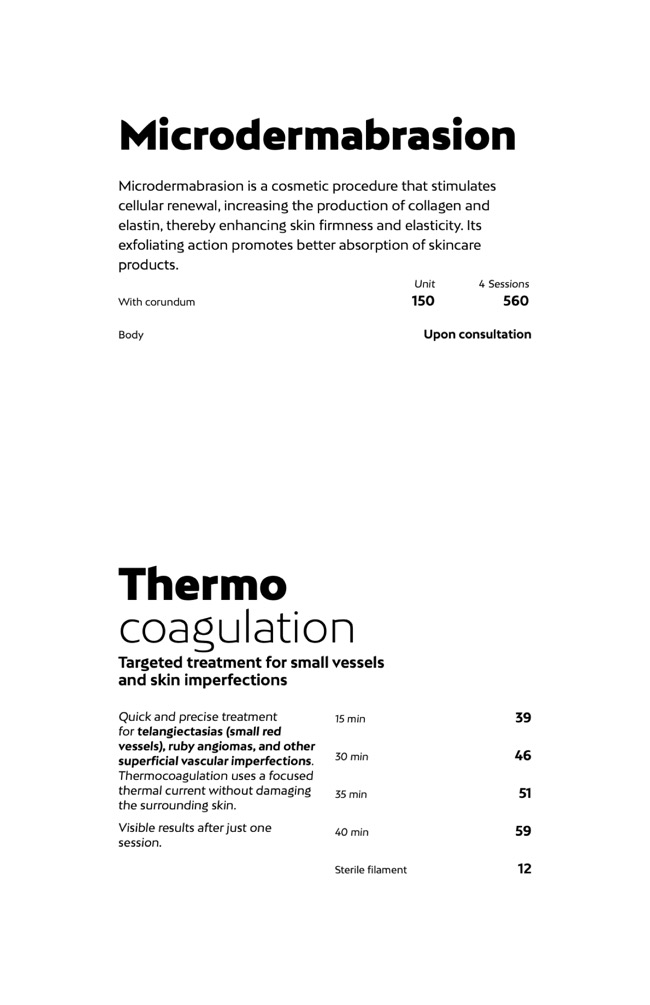Microdermabrasion and thermocoagulation prices at Liv Beauty & Spa