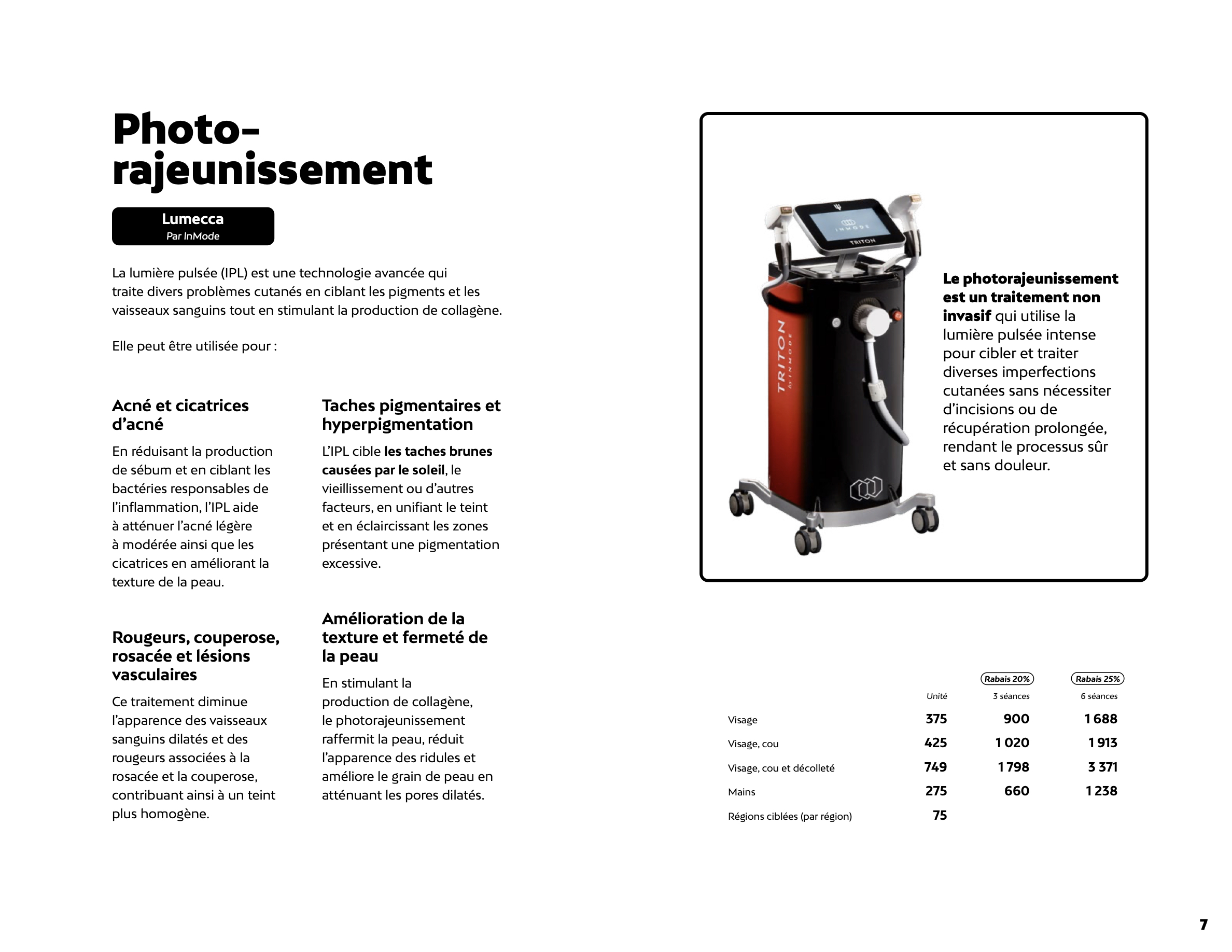 Prix du photo-rajeunissement chez Liv Beauté & Spa