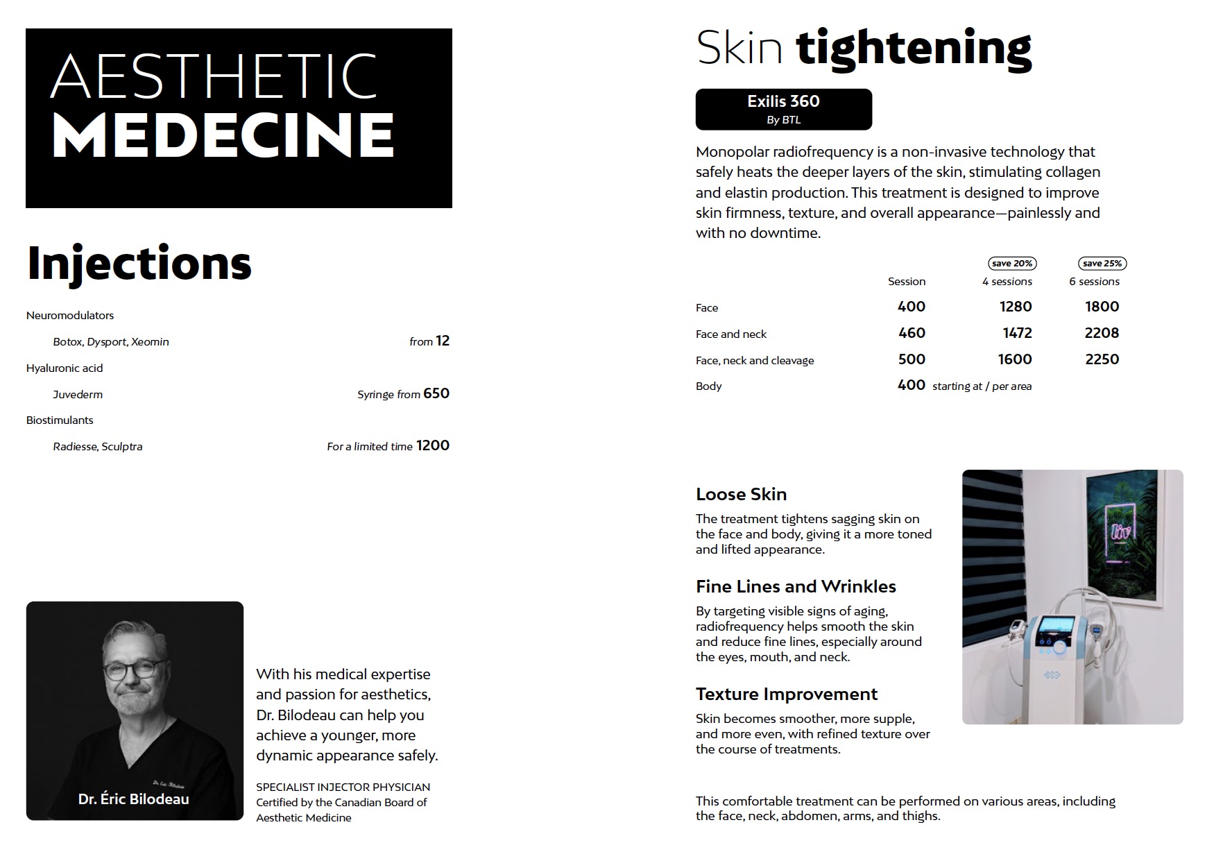 Medico-Aesthetic Prices Liv Beauty & Spa
