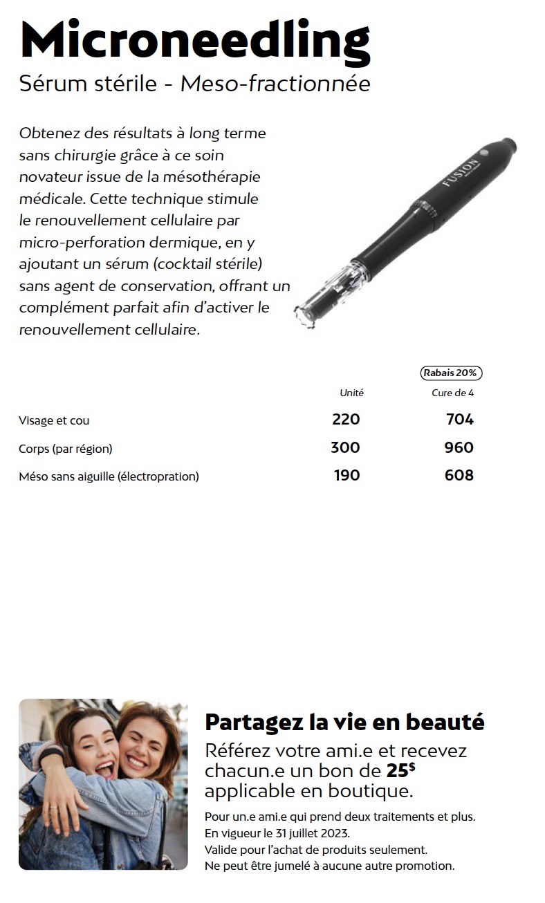 Prix microneedling Liv Beauté & Spa