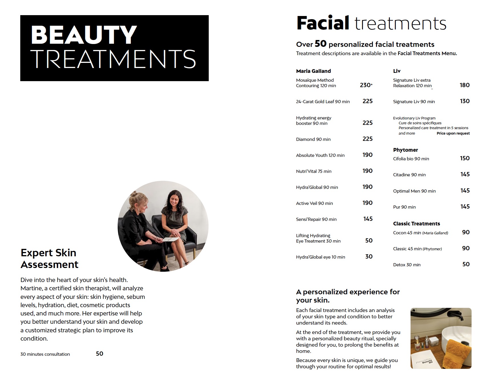 Facial Treatment Prices at Liv Beauty & Spa
