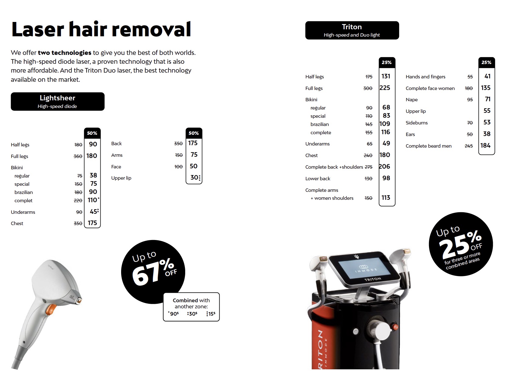 Laser Hair Removal Prices at Liv Beauty & Spa