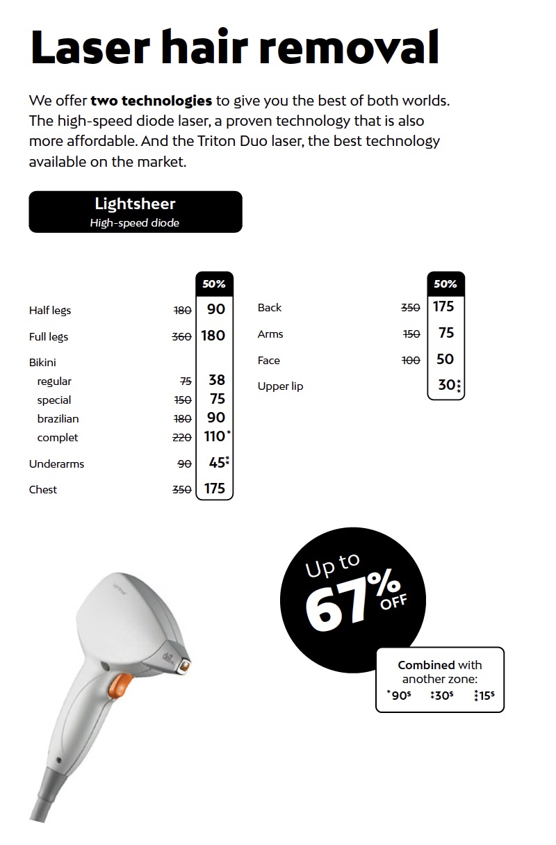 Laser Hair Removal Prices at Liv Beauty & Spa