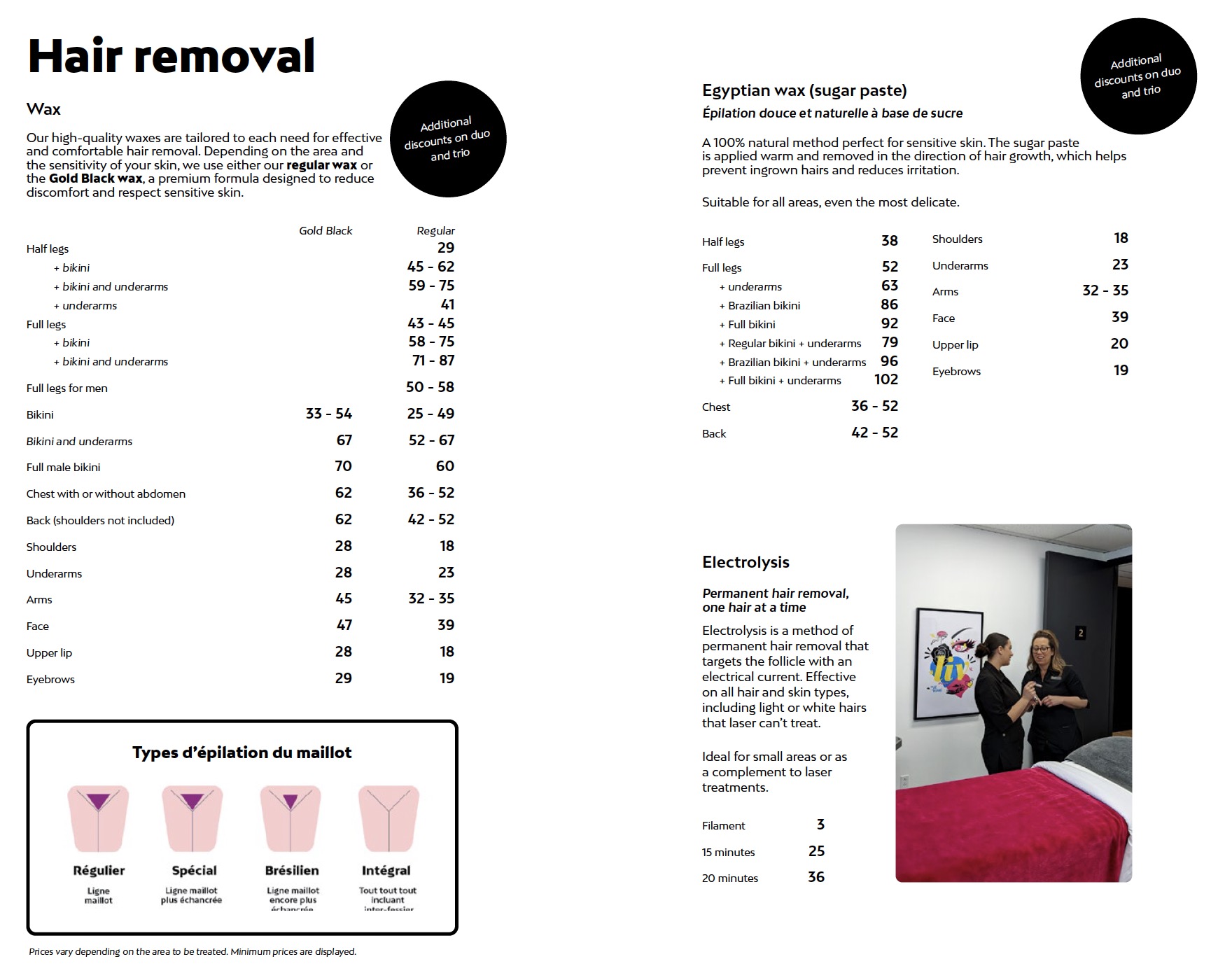 Hair Removal Prices Liv Beauty & Spa