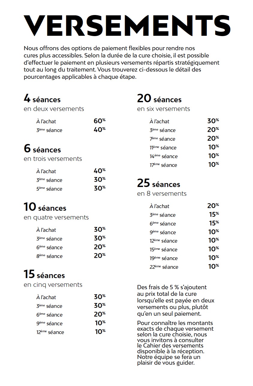 Prix soin du corp Liv Beauté & Spa