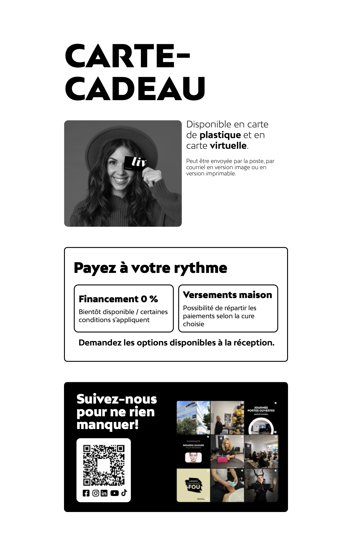 Carte-cadeau chez Liv Beauté & Spa