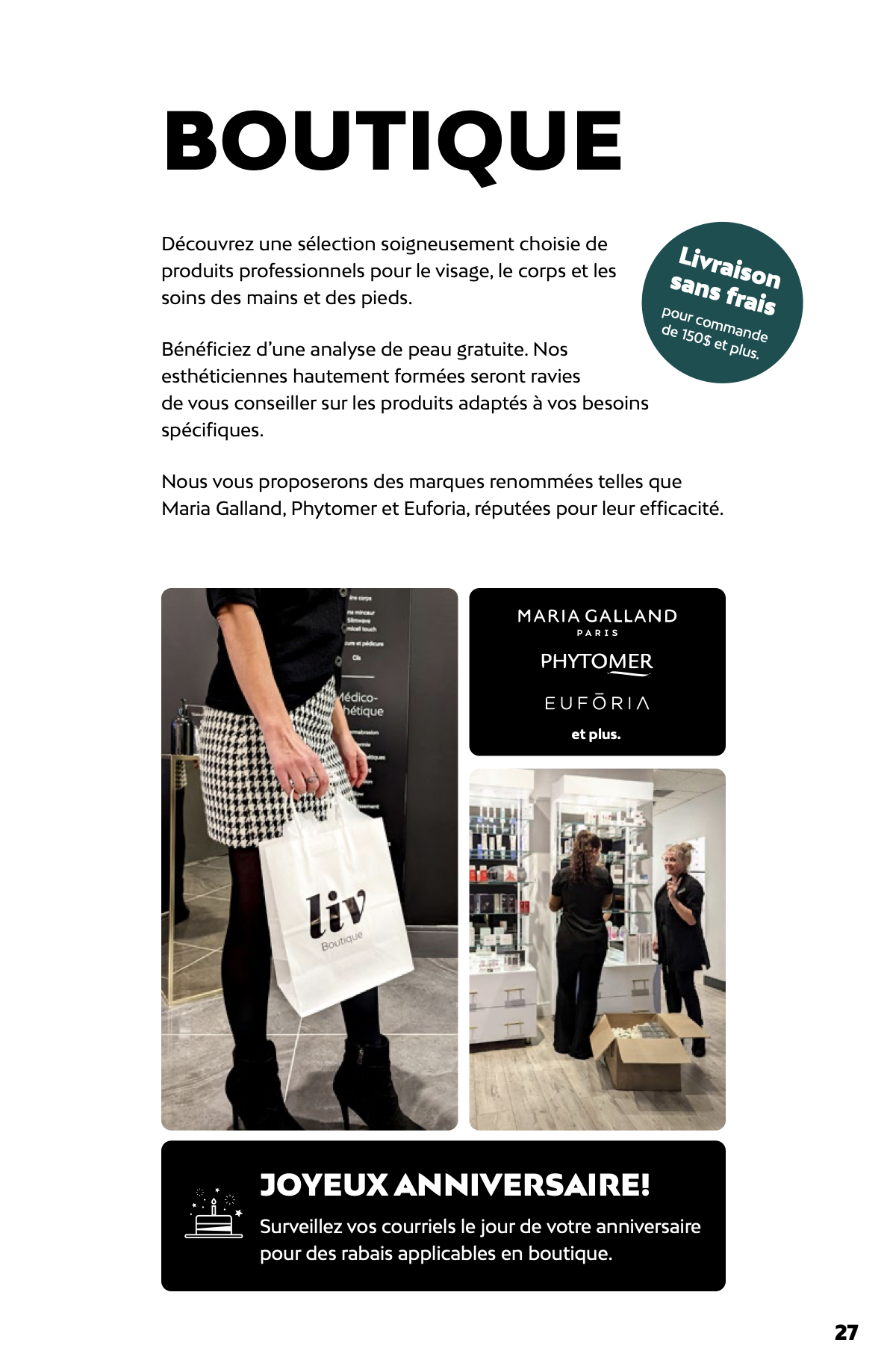 Boutique chez Liv Beauté & Spa