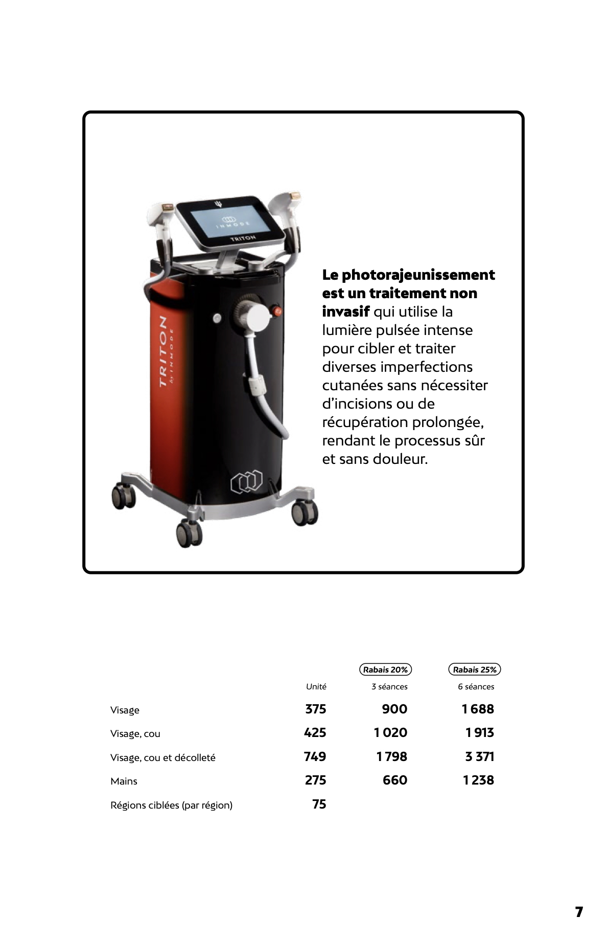 Prix du photo-rajeunissement chez Liv Beauté & Spa